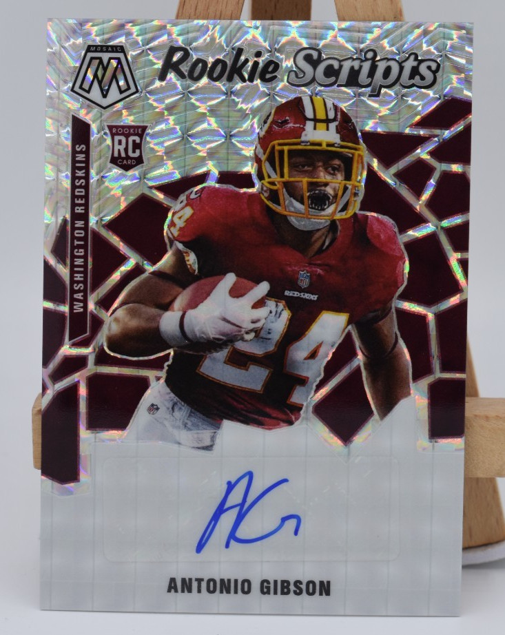 Antonio Gibson AUTOGRAPH ROOKIE SCRIPTS 2020 Mosaic Washington Redskins #RS27 RC