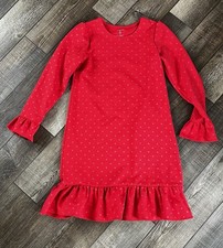 Lands End Girl s Red Polka Dot Long Sleeve Dress, Size 12, Party, Holiday