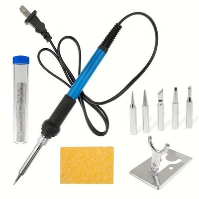 Upgraded 60W Adjustable Temperature Soldering Iron Kit - 9-In-1 with 5 Tips 2025