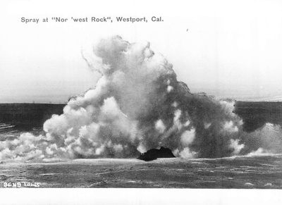 #ad Westport California CA Spray at Nor #x27;west Rock Real Photo Postcard $9.99