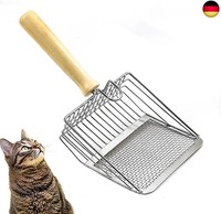 Katzenstreuschaufel, Katzenklo Schaufel Mit Holzgriff, Katzenstreu Schaufel Aus