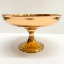 Vintage 1970s Coppercraft Guild Copper Pedestal Footed Centerpiece Compote USA