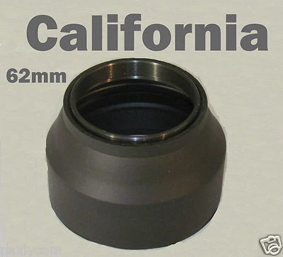 PAXLY 62mm 3 Stage Collapsible Rubber Lens Hood Canon Nikon Sony Sigma Pentax Camera