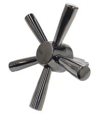 New 5 Spoke Gun Safe Handle For Strong Safes & Vault Doors With Black Chrome