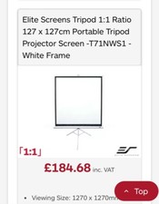 Elite Screens Tripod Projection Screen 180.3cm (71") 1:1 T71NWS1