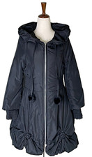 Vtg Ryu Anthropologie Black Midi Floral Applique Pom Pom Jacket Coat Y2k Women S