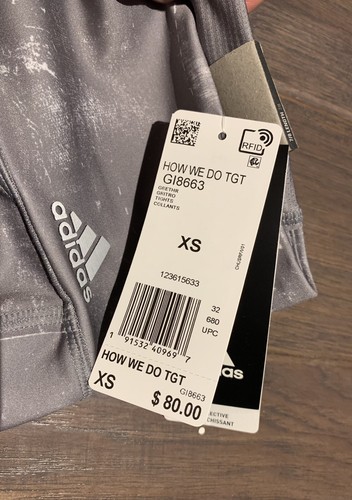Unique Adidas How We Do Running Tight XS New w/tags Msrp $80 Gray