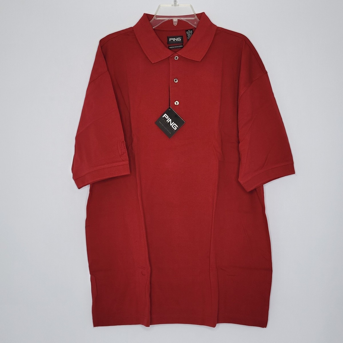 PING 赤 ポロシャツ 3L Men's Ping Collection Mercerized Polo Golf Shirt Size XL Red
