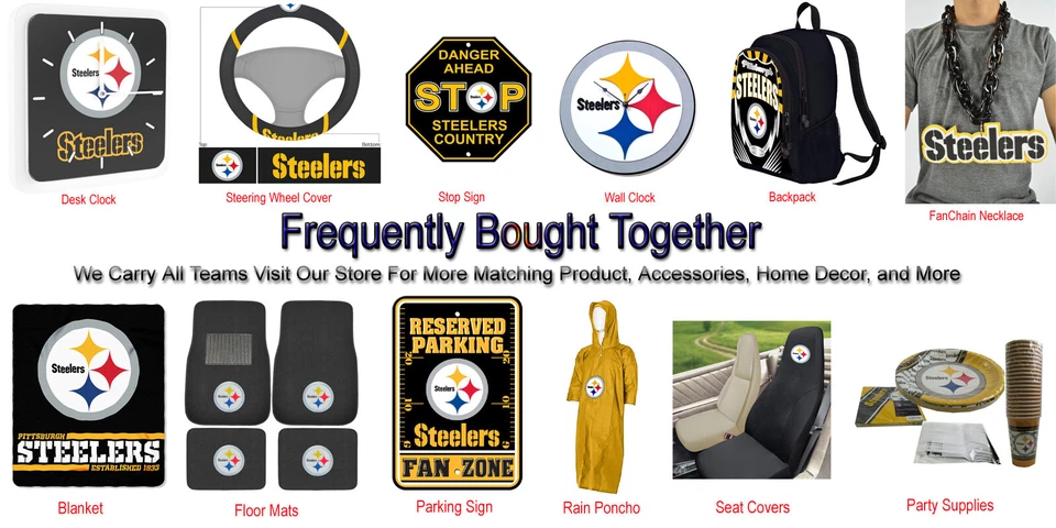 Nuevo NFL Pittsburgh Steelers PLATEADO Fan Cadena Collar Espuma Hecho en EE. UU. Foto 4 de 4