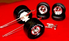 2  EXTRA WIDE G/YEAR SLICKS & WHEELS( SHORT REAR-END,WHELLIE BARS & SHOCKS 1/25