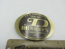 Vintage Rare Metal Arts 85th Anniversary 1983 Doerr's IH Larned KS Belt Buckle