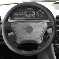 Black Steering Wheel Leather Cover For Mercedes Benz C E CL Class W202 C140 W210