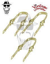 3 Vintage Lowrider 12" Double Square TWISTED BIRD CAGE Fender Brace Gold Bicycle