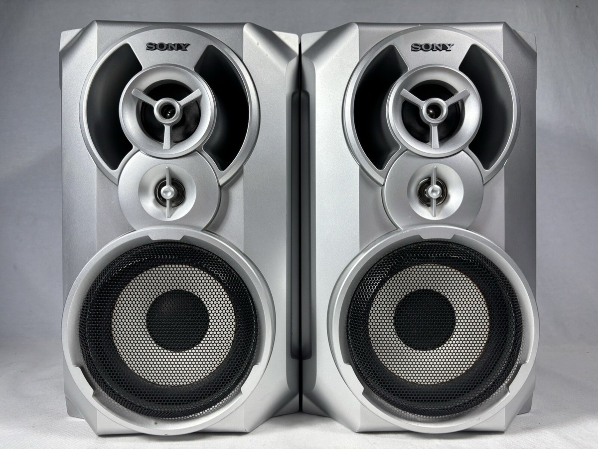 SONY Bookshelf Speakers SS-RG55 Bass Reflex Silver/Black - Wires