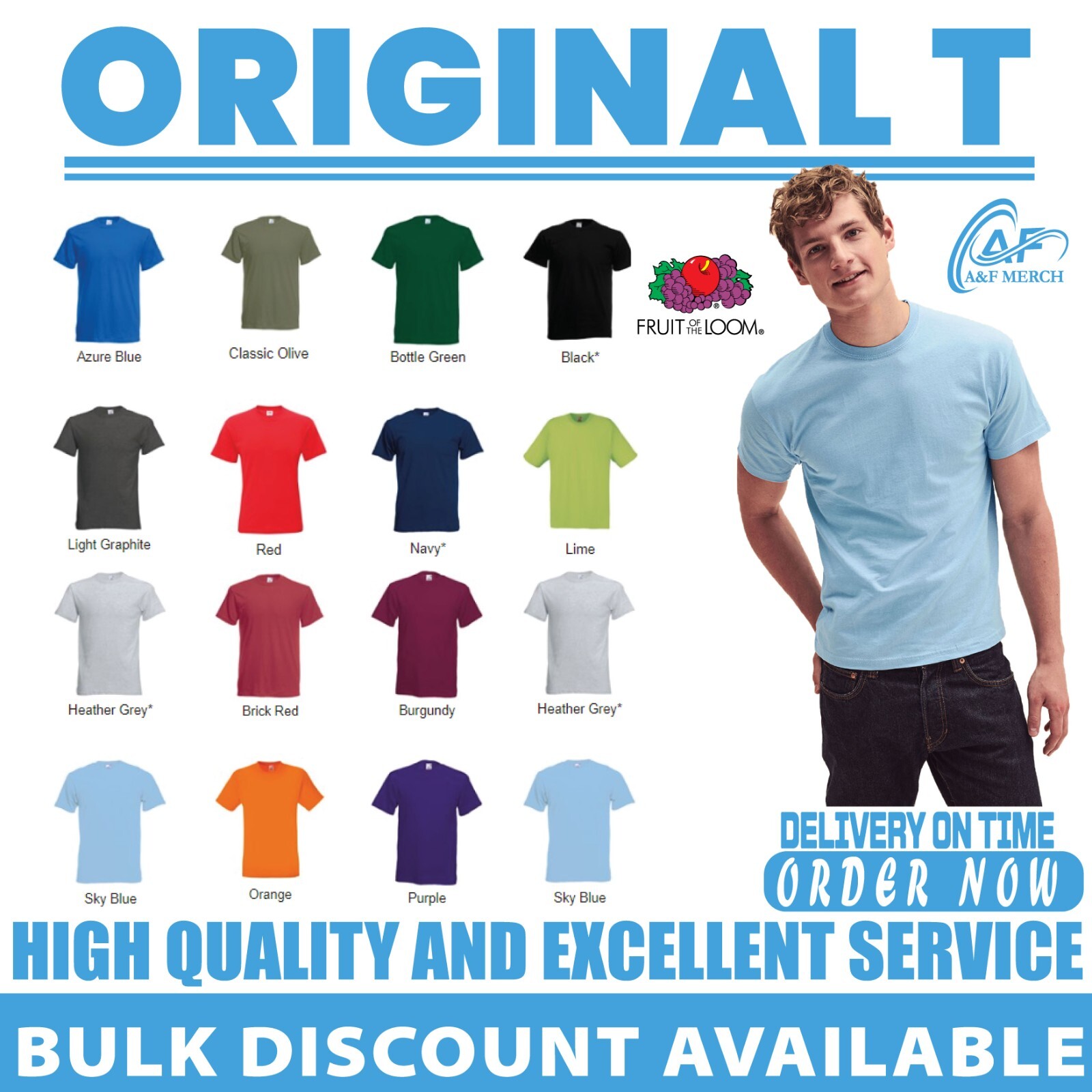 Fruit of the Loom Plain Casual Unisex T-Shirt for Sports Stag or Hen Events SS048