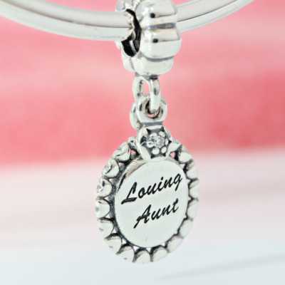 Authentic Pandora Charm Loving Aunt Family Love Dangle 791277CZ