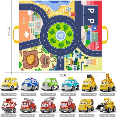 Toddler Pull Back Car Toys for Year Old Boy Girl, 12 Pieces