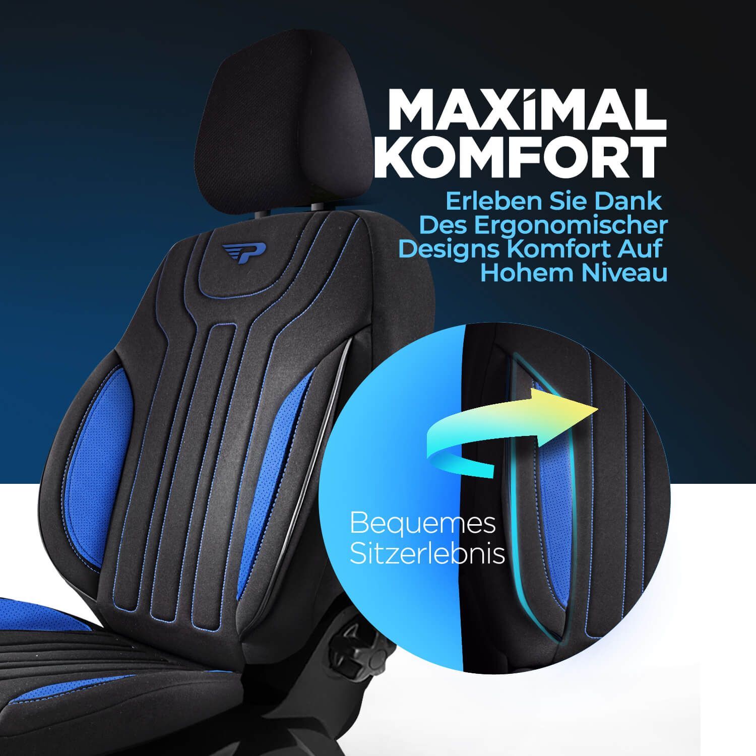 Car Seat Covers Siège Convient pour Kia Âme Himalaya Noir