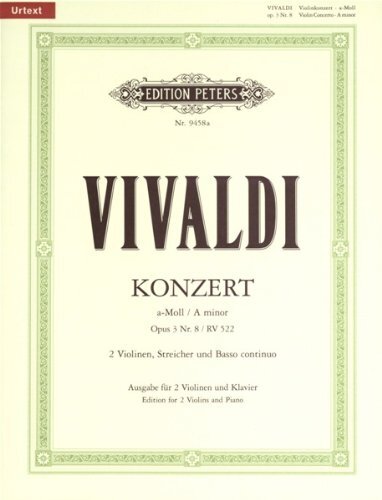 `Vivaldi, Antonio` Concerto In A Minor Op 3 No 8 Book NUOVO