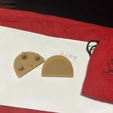 BRAND NEW CHRISTIAN LOUBOUTIN HEEL TAPS Tip Replacement Beige 36 mm X 25 mm