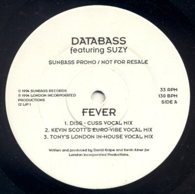 Databass Featuring Suzy Fever 12'' Promo Whi Vinyl Schallplatte 230301