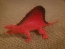 Dormei Dor Mei 17" Plastic Vinyl Dinosaur Edaphosaurus Red 1997 Chinasaur