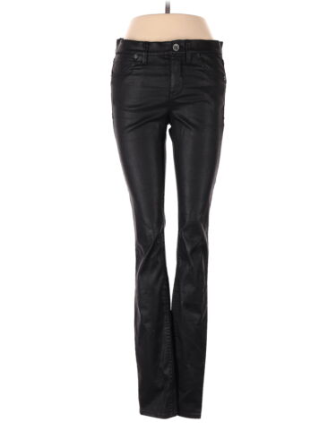 Madewell Women Black Faux Leather Pants 27W