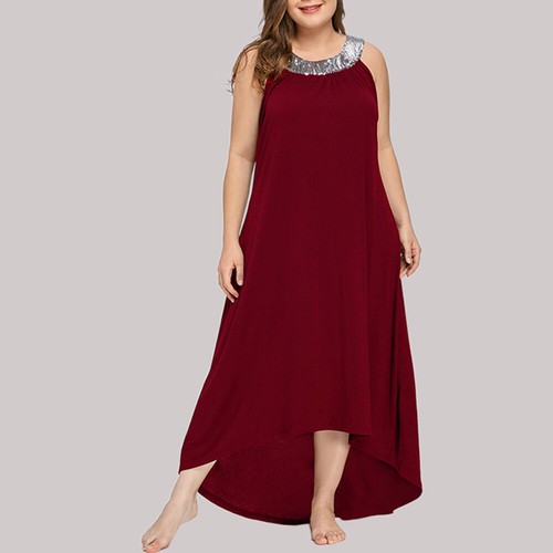 Plus Size Women Sequins Midi Dress Evening Party Cocktail Prom Sundress Gown US - Picture 9 of 14
