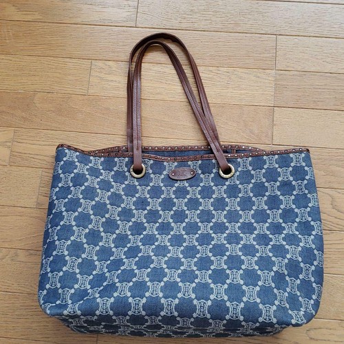 CELINE Macadam Pattern Denim Tote Bag 