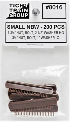 HO Scale Tichy Train Group 8016 1-3/4'' Nut w/2'' Washer/Bolt Castings pkg (200)