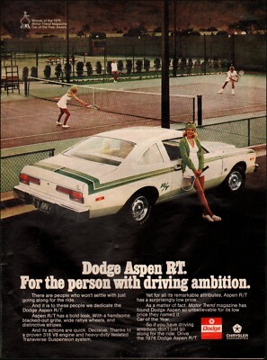 Vintage ad 1976 Dodge Aspen RT retro Car Auto Vehicle photo 02/17