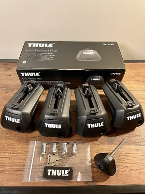 #ad Thule Evo Raised Rail Foot Pack 710405 Thule Metal Locks Free $74.95 Value $237.93