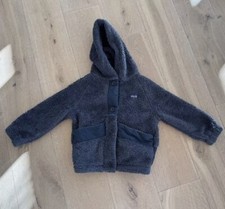 Patagonia Kids Los Gatos Fleece Hoody Button Furry Jacket Kids 5T Blue Gray