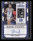 TRE JONES 2020 Panini Contenders Draft Picks Game Ticket Autograph DUKE