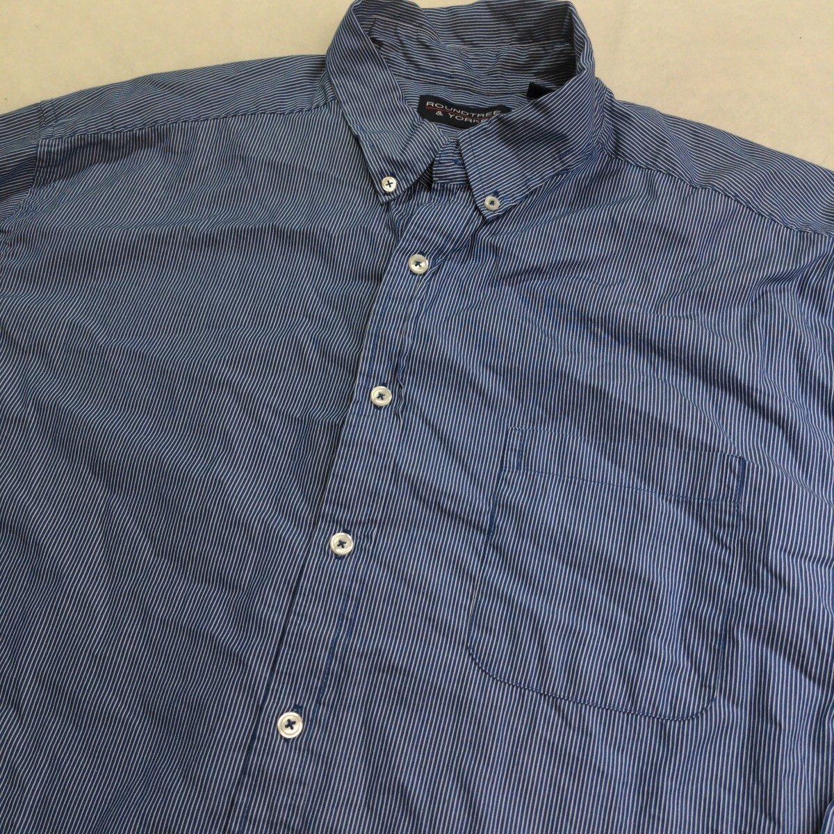 Chemise Homme Roundtree & Yorke Manches Longues - Taille L, Rayée Multicolore, 100% Coton, Occasion Très Bon état