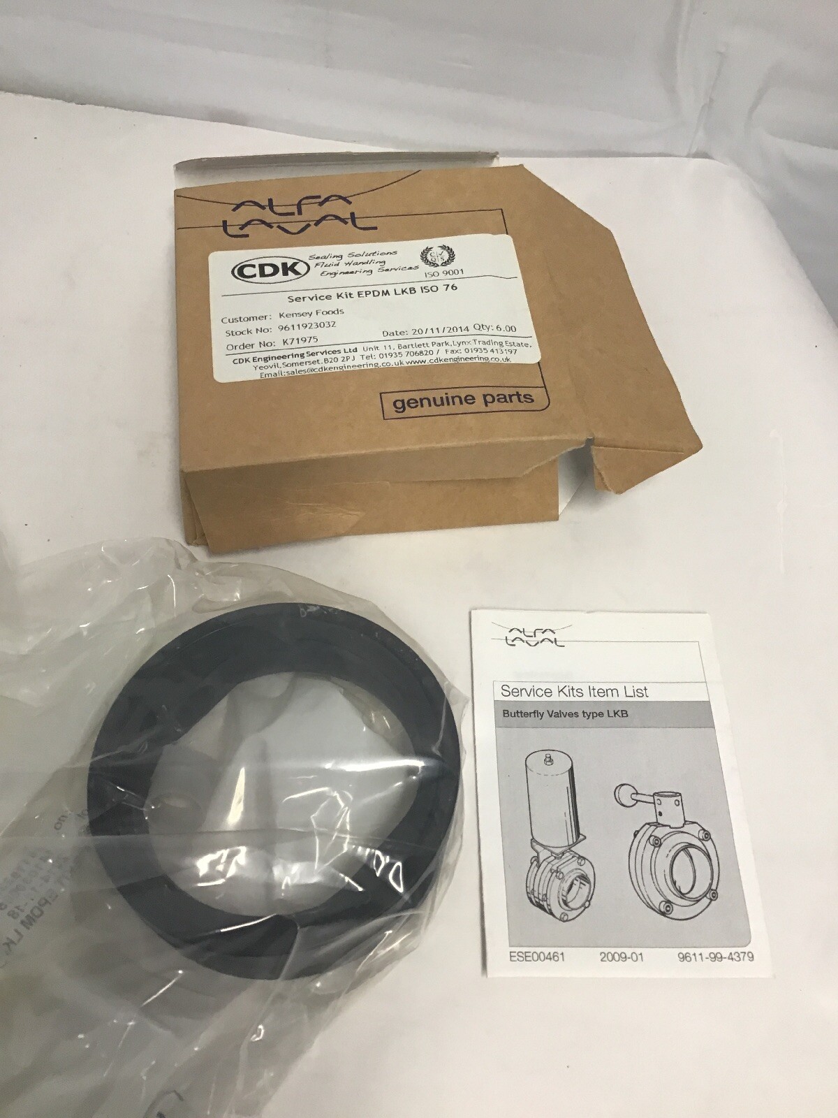 ALFA Laval 9611923032 Genuine Service Kit EPDM LKB ISO (REF183/ref206