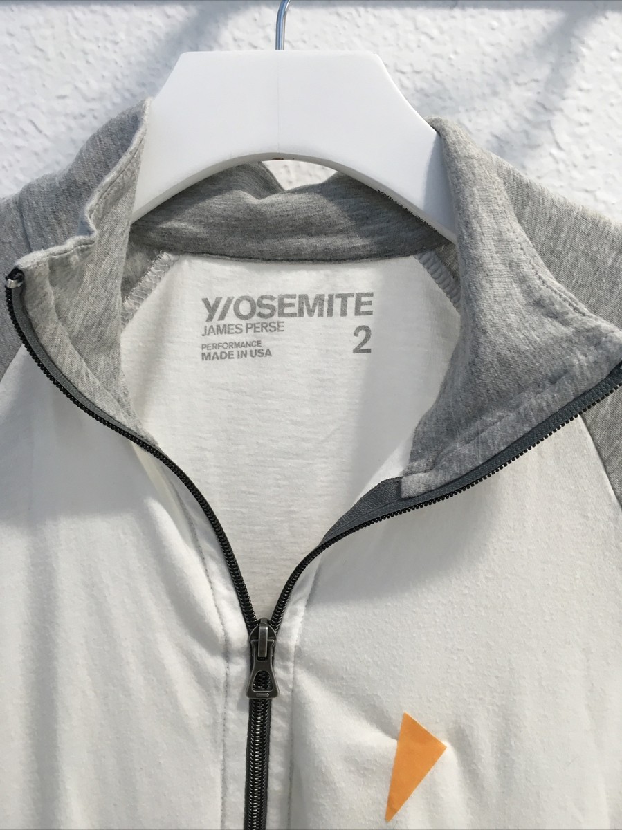 james perse Mens Yosemite Performance Zip Sweatshirt White