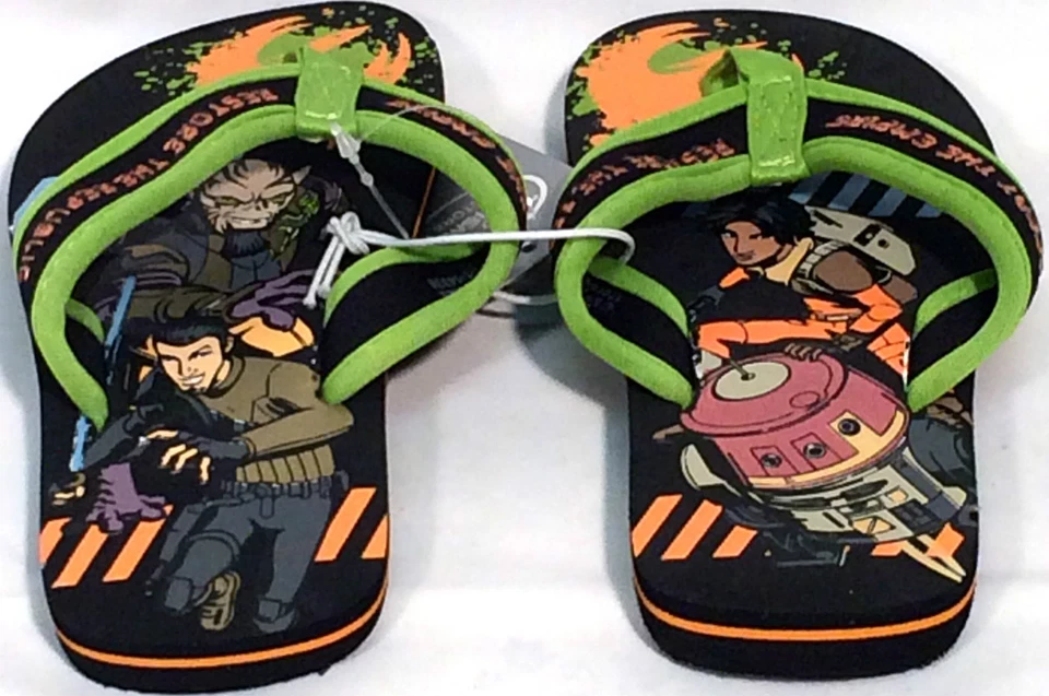 Sandálias chinelos meninos Star Wars Rebels Disney Store tamanho 9/10 (17cm) nova com etiquetas - Imagem 3 de 4