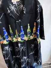 Koko Hawaii Microfiber Beer Bottle SHORT SLEEVE BUTTON UP SHIRT Large L