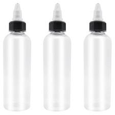 3 Pcs 6oz Dispensing Bottles Plastic Squeeze Bottles with Twist Top Cap