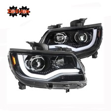 15-21 Chevy Colorado LED DRL Gloss BK Projector Headlight Turn Signal Head Lamps