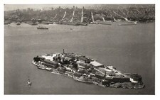 Vintage Postcard Alcatraz Island San Francisco Bay Spanish Prison California CA