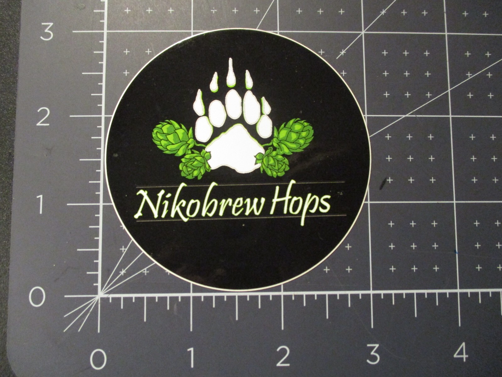Hop Head Pilsner Beer Vinyl Decal - 4.7x3.3" Craft Brew Bumper Sticker, Green & White - View #5