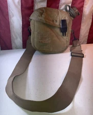 US Military 2QT Collapsible Water Canteen Green AND Cover Pouch Desert Strap TAN