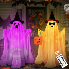 Halloween Decorations Outdoor Indoor- 2 Packs Large Light up Ghost, Standing Gho