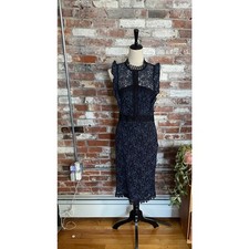 ZARA Woman pencil lace tube dress dark blue Size L
