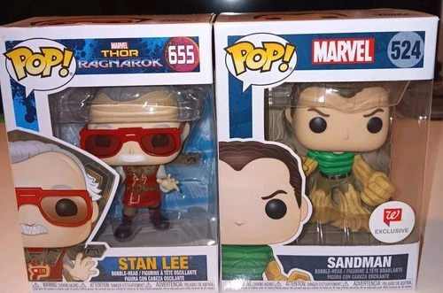 Funko Pop Marvel Stan Lee Thor 655 Sandman 524 Walmart Excl. LOT 2 Figures NEW