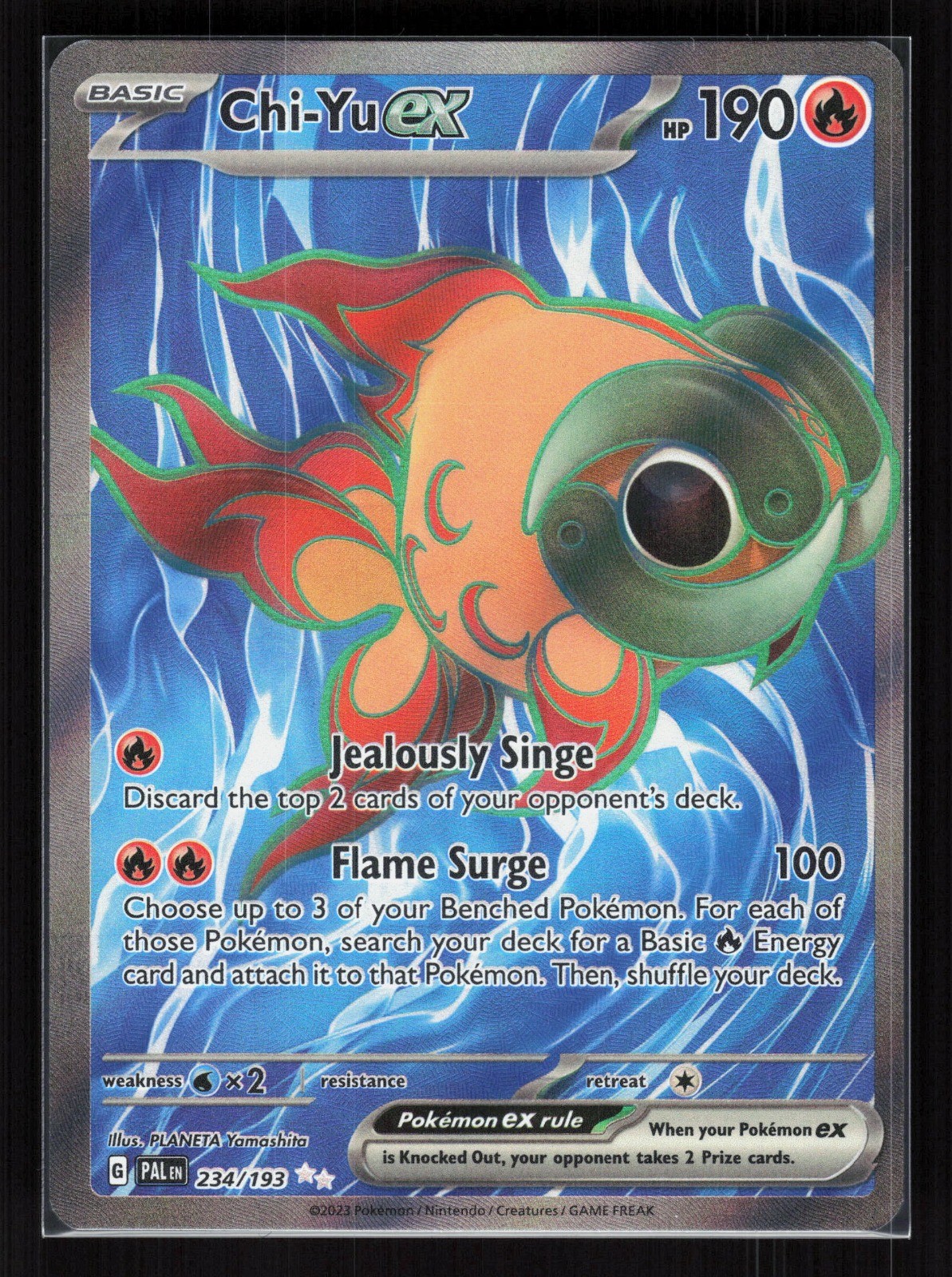 Chi-Yu ex Holo Ultra Rare Pokemon SV02: Paldea Evolved 234/193 NM