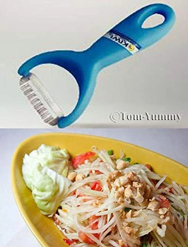 Kiwi Papaya Salad Shredder Peeler Somtum Thai Vegetable Zigzag Stainless Blue