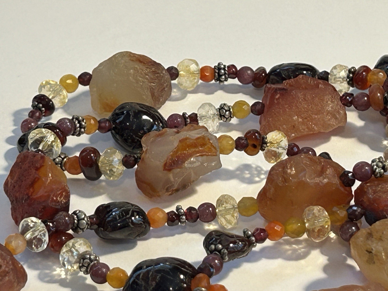 Artisan Multi Stand Gemstone Statement Necklace C… - image 4